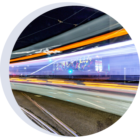 Verschwommene Haltestelle