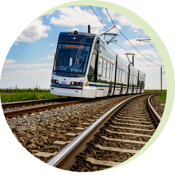 Straßenbahn auf Schienen